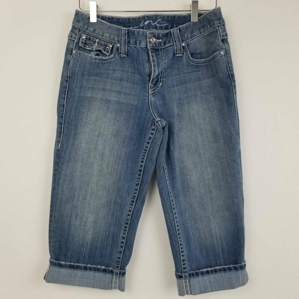 INC International Concepts Womens Capri Jeans Blue